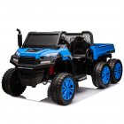 US 24V 2-Seater UTV-XXL Ride On Truck With Dump Bed Battery Powered 6 Wheeler Ride On UTV Toys For Boys Girls Kids Blue