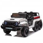 US 24V Kids Ride On Car With Remote Control 6-wheel 4WD Battery Powered Ride On Vehicles With Music Lights For Birthday Christmas Gifts White