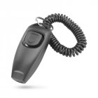 US 2in1 Dog Pet Puppy Cat Training Clicker Whistle Click Trainer Obedience Black black