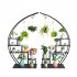 US 2pcs 5 Layers Semicircle Iron Flower Stand Plant Stand for Garden Balcony Patio Lawn Home Decoration