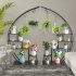 US 2pcs 5 Layers Semicircle Iron Flower Stand Plant Stand for Garden Balcony Patio Lawn Home Decoration