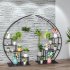 US 2pcs 5 Layers Semicircle Iron Flower Stand Plant Stand for Garden Balcony Patio Lawn Home Decoration