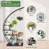 US 2pcs 5 Layers Semicircle Iron Flower Stand Plant Stand for Garden Balcony Patio Lawn Home Decoration