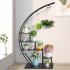 US 2pcs 5 Layers Semicircle Iron Flower Stand Plant Stand for Garden Balcony Patio Lawn Home Decoration