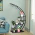 US 2pcs 5 Layers Semicircle Iron Flower Stand Plant Stand for Garden Balcony Patio Lawn Home Decoration