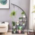 US 2pcs 5 Layers Semicircle Iron Flower Stand Plant Stand for Garden Balcony Patio Lawn Home Decoration