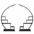 US 2pcs 5 Layers Semicircle Iron Flower Stand Plant Stand for Garden Balcony Patio Lawn Home Decoration