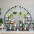 US 2pcs 5 Layers Semicircle Iron Flower Stand Plant Stand for Garden Balcony Patio Lawn Home Decoration