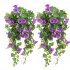 US 2pcs Artificial Vines Simulation Morning Glory Hanging Fake Green Plant For Home Garden Fence Stairway Decor yellow