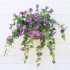 US 2pcs Artificial Vines Simulation Morning Glory Hanging Fake Green Plant For Home Garden Fence Stairway Decor yellow