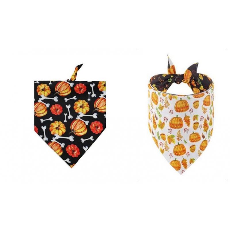 US 2pcs Cotton Triangle  Scarf Saliva Towel Dog Decoration Accessories Pet Supplies style2+style shown in picture(2Pcs/bag)