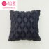 US 2pcs Plush  Pillowcase Embroidered Geometric Rhombus Block Plush Sofa Cover Dark blue 30 50cm
