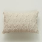 US WHIZMAX 2pcs Plush  Pillowcase Embroidered Geometric Rhombus Block Plush Sofa Cover apricot 30*50cm