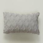 US FASYOU 2pcs Plush  Pillowcase Embroidered Geometric Rhombus Block Plush Sofa Cover gray 30*50cm