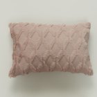 US WHIZMAX 2pcs Plush  Pillowcase Embroidered Geometric Rhombus Block Plush Sofa Cover Bean Paste Pink 30*50cm