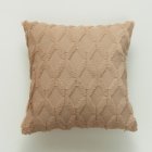 US WHIZMAX 2pcs Plush  Pillowcase Embroidered Geometric Rhombus Block Plush Sofa Cover Coffee color 45*45cm