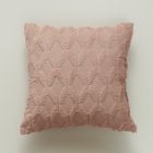 US FASYOU 2pcs Plush  Pillowcase Embroidered Geometric Rhombus Block Plush Sofa Cover Bean Paste Pink 45*45cm