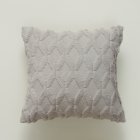 US FASYOU 2pcs Plush  Pillowcase Embroidered Geometric Rhombus Block Plush Sofa Cover gray 45*45cm