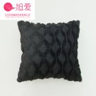 US WHIZMAX 2pcs Plush  Pillowcase Embroidered Geometric Rhombus Block Plush Sofa Cover black 45*45cm