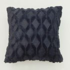 US FASYOU 2pcs Plush  Pillowcase Embroidered Geometric Rhombus Block Plush Sofa Cover Dark blue 45*45cm