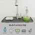 US 2pcs Silicone Faucet Mat Draining Drying Pad Countertop Protector For Bathroom Kitchen grey