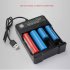 US 3 7V 18650 Charger Li ion Battery USB Independent Charging Portable 18350 16340 14500 Battery Charger Four slots
