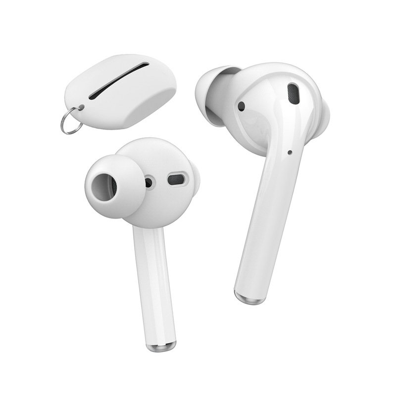 US 3 Pairs Silicone In-ear Headset Earbuds Cover for Apple Airpods Earphone Case Eartips Storage Box Pouch for Airpods Accessories  white