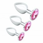 US 3 Pcs Qq0001 Fetish Anales Plug Rose Red Bottom Diamonds Luxury Jewelry Relaxing Expanding Butt Toys Kit rose red