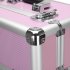 US 3 in 1 Cosmetic Case Trolley 4 wheel Multi layer Large capacity Case Makeup Storage Box Pink
