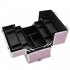 US 3 in 1 Cosmetic Case Trolley 4 wheel Multi layer Large capacity Case Makeup Storage Box Pink