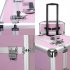 US 3 in 1 Cosmetic Case Trolley 4 wheel Multi layer Large capacity Case Makeup Storage Box Pink