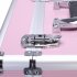 US 3 in 1 Cosmetic Case Trolley 4 wheel Multi layer Large capacity Case Makeup Storage Box Pink
