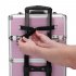 US 3 in 1 Cosmetic Case Trolley 4 wheel Multi layer Large capacity Case Makeup Storage Box Pink