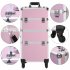 US 3 in 1 Cosmetic Case Trolley 4 wheel Multi layer Large capacity Case Makeup Storage Box Pink
