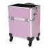 US 3 in 1 Cosmetic Case Trolley 4 wheel Multi layer Large capacity Case Makeup Storage Box Pink