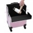 US 3 in 1 Cosmetic Case Trolley 4 wheel Multi layer Large capacity Case Makeup Storage Box Pink