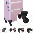 US 3 in 1 Cosmetic Case Trolley 4 wheel Multi layer Large capacity Case Makeup Storage Box Pink