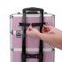US 3 in 1 Cosmetic Case Trolley 4 wheel Multi layer Large capacity Case Makeup Storage Box Pink