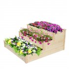 US 3-layer Wooden Planting Frame Ladder Type Plant Stand