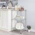 US 3 tier Household Metal Storage Racks Adjustable Shelves Organizer for Storing Towels Toys Silver