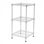 US 3 tier Household Metal Storage Racks Adjustable Shelves Organizer for Storing Towels Toys Silver