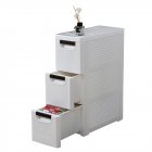 US 3-tier Storage Cabinet Space-saving Movable Rolling Cart Organizer