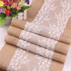 US 30X275CM Vintage Lace Jute Table Runner Burlap Party Supplies Wedding Festival Decoration Chair Runner C style 30*275cm