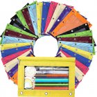 US 30pcs Pencil Bag With Transparent Window Large-capacity For Storing School Supplies Writing Utensils (10-color Mixed ) colorful