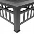 US 32in Portable Square Fire Bowl Lightweight Fire Pit With Poker Mesh Lid Accessories For Garden Courtyard black