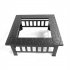 US 32in Portable Square Fire Bowl Lightweight Fire Pit With Poker Mesh Lid Accessories For Garden Courtyard black