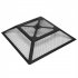 US 32in Portable Square Fire Bowl Lightweight Fire Pit With Poker Mesh Lid Accessories For Garden Courtyard black