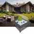 US 32in Portable Square Fire Bowl Lightweight Fire Pit With Poker Mesh Lid Accessories For Garden Courtyard black