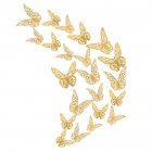 US 36pcs 3d Hollow Out Butterflies Wall Stickers For Home Living Room Decoration Gold