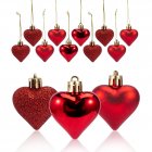 US 36pcs Heart Shaped Hanging Pendant Ornaments Valentines Decorations red